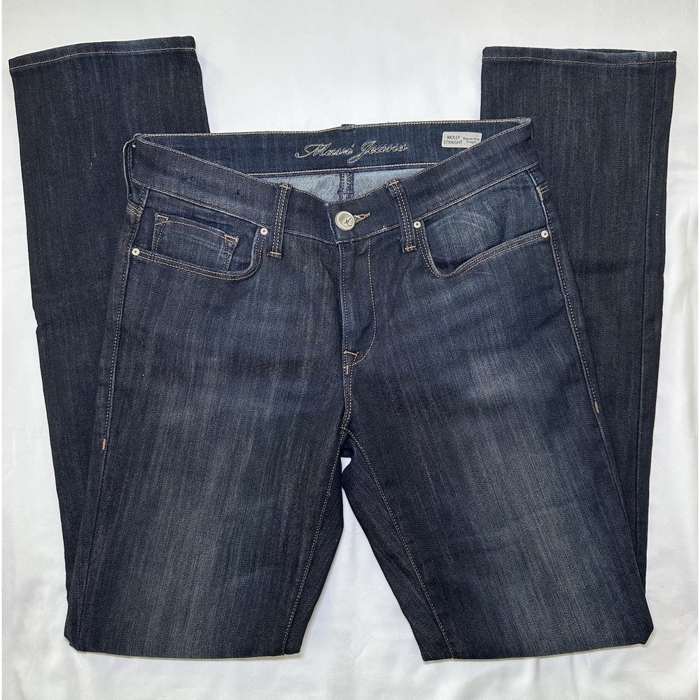 Mavi Jeans Co Molly Regular-Rise Straight Dark Wash Denim Jeans 28x32